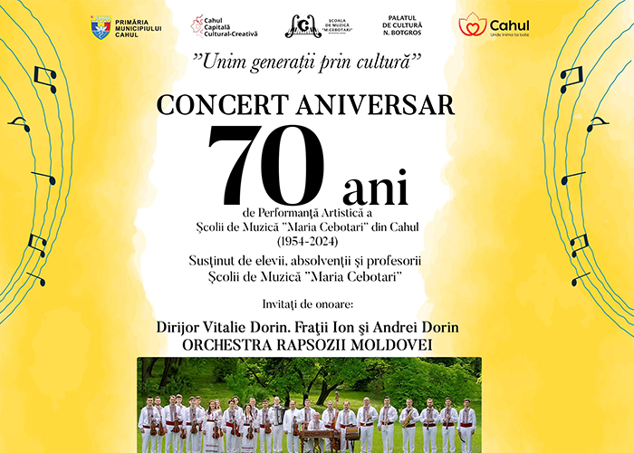 Concert aniversar: 70 de ani de performanță artistică a Școlii de Muzică ,,Maria Cebotari”