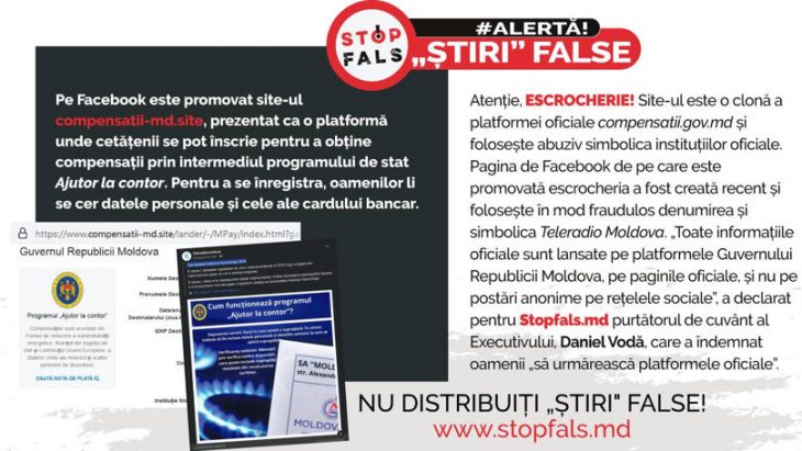 Atenție! Pe Facebook este promovată o platformă FALSĂ de obținere a compensațiilor „Ajutor la contor”