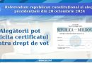 CEC oferă certificate de vot pentru alegătorii din afara localității la scrutinul din 20 octombrie