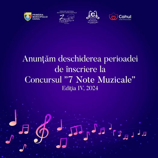 Încep înscrierile la Concursul Național de Muzică Instrumentală „7 Note Muzicale” – Ediția a IV-a, 2024