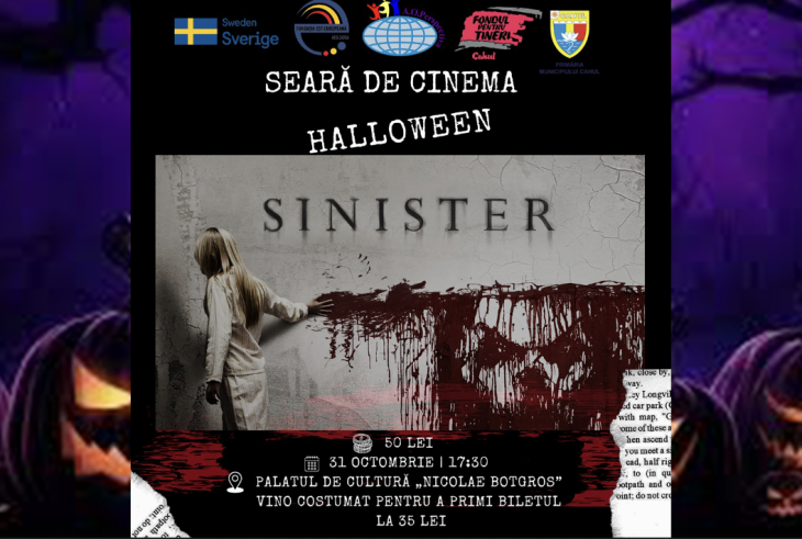 Halloween cu suspans: Proiecția filmului „Sinister” organizată de Fondul pentru Tineri Cahul. Vezi detalii aici: