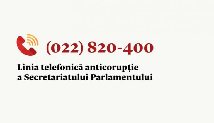 A fost instituită linia telefonică anticorupție a Secretariatului Parlamentului